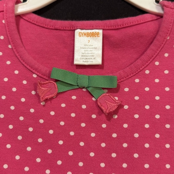 Gymboree dress size 7. pink, white dots, with bow - Picture 2 of 4